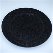 Tanjur plastični gliter crni - 33cm