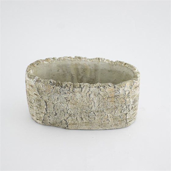 Cement posuda oval 18x9x9cm kora breze