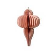 Ukras za bor papirni finial 24xh40cm roza