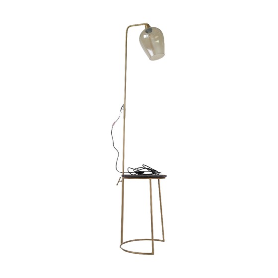 Lampa podna sa stolićem Isla d38cm h180cm zlatna/siva