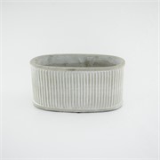 Cement posuda oval 25x13x12cm rebrasta