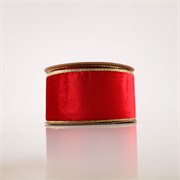 Traka Velvet Xmas 63mm/10m crvena/zlatna 08