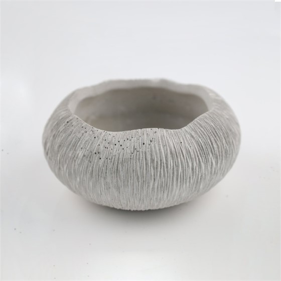 Cement posuda d15,5xh8cm siva/bijela