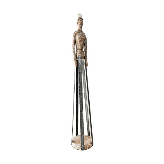 Figura drvo/metal, žena - 66cm