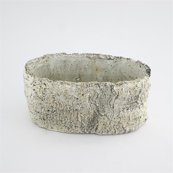 Cement posuda oval 21x10x11cm kora breze