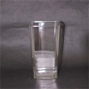 Vaza plastična četvrtasta d14xh24,5cm transparent