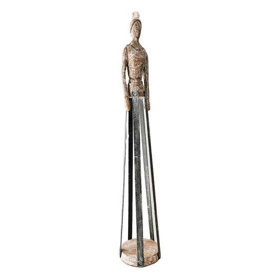 Figura drvo/metal, žena - 76cm