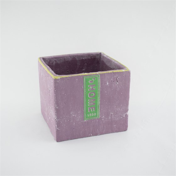 Cement posuda kocka 17x17xh15cm roza home