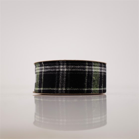 Traka Tartan Wallace 40mm/10m crna/zelena 19