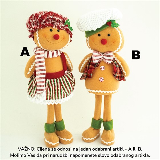 Figura medenjak s kapom 21x12 h55cm sv.smeđa 2ass