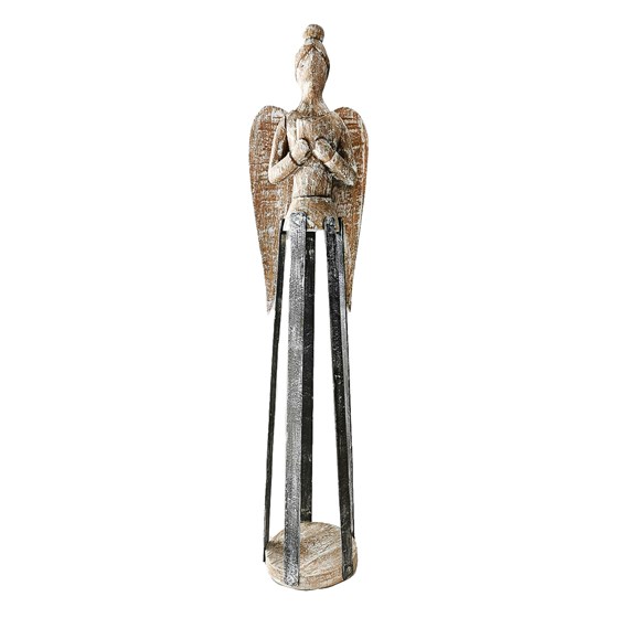 Figura drvo metal, anđeo - 58cm