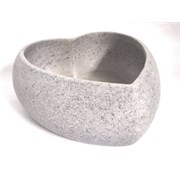 Cement posuda srce 29x29x12cm siva granit