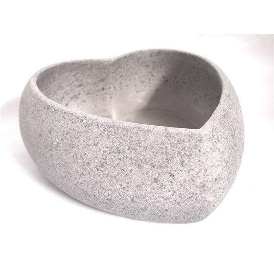 Cement posuda srce 29x29x12cm siva granit