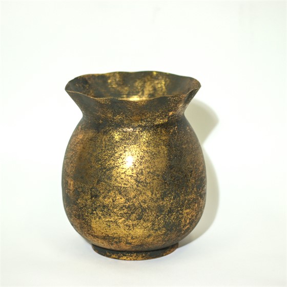 Vaza metalna 18x18cm h20,5cm old gold