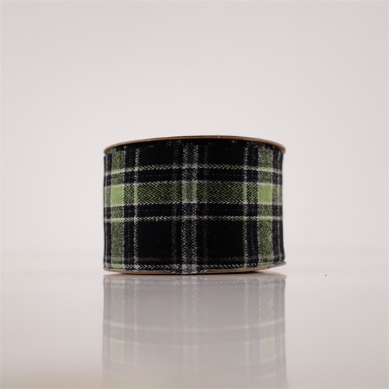 Traka Tartan Wallace 63mm/10m crna/zelena 19