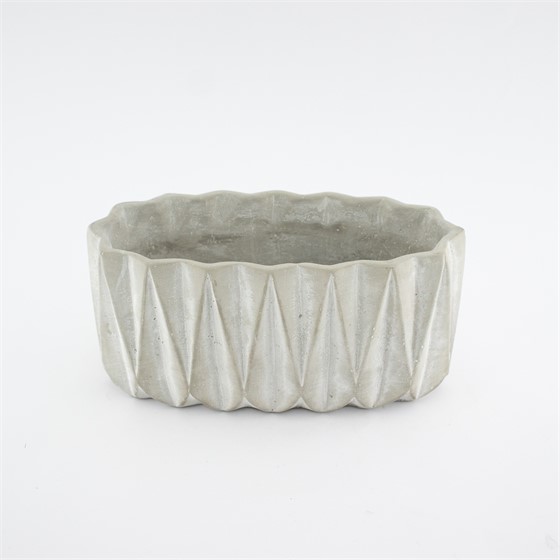 Cement posuda oval 28,5x13,5x14cm siva