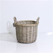 Košara okrugla s ručkama d26 h20/27cm natur wash