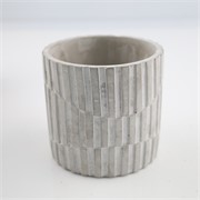 Cement posuda okrugla d16,5xh16cm optik crte siva/bijela