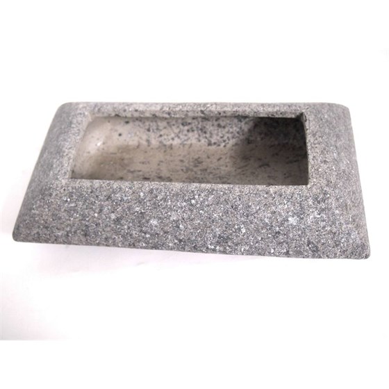 Cement posuda plitka - 25x14x6cm siva granit