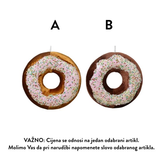 Ukras za bor donut velvet h19 d3,5cm 2ass smeđa