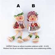 Figura medenjak s kapom sjedi 15x8h32cm sv.smeđa 2ass